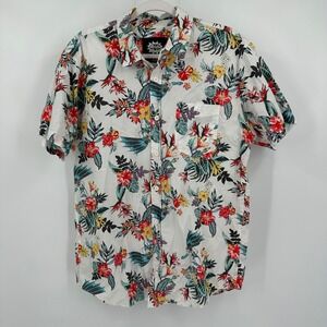 Batman Classic TV Series Men Floral Hawaiian Button Up Shirt Size L Aloha Resort